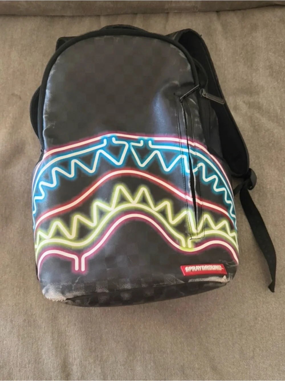 Sprayground Black Backpack with Neon